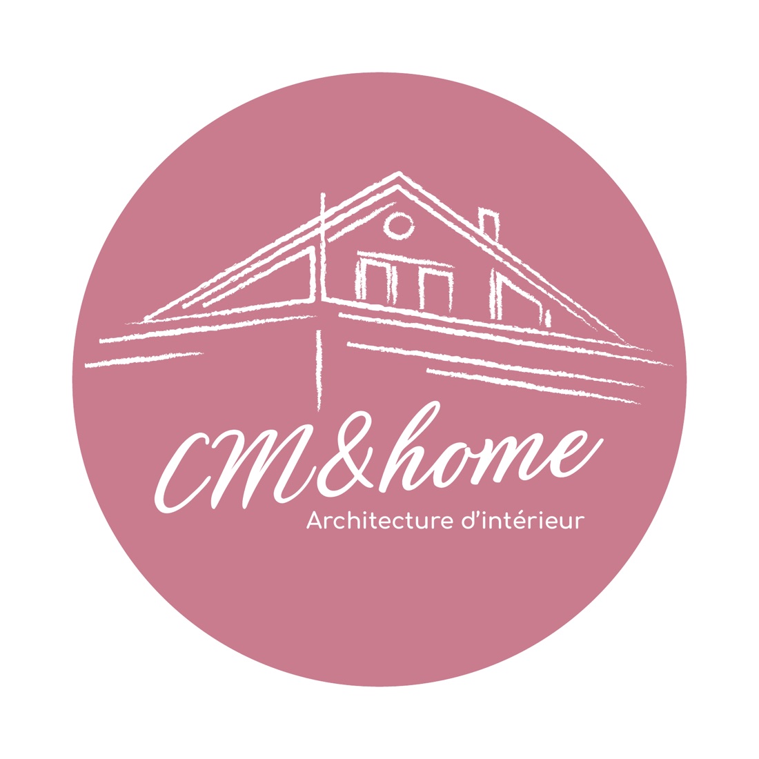Version rose du logo CM&home